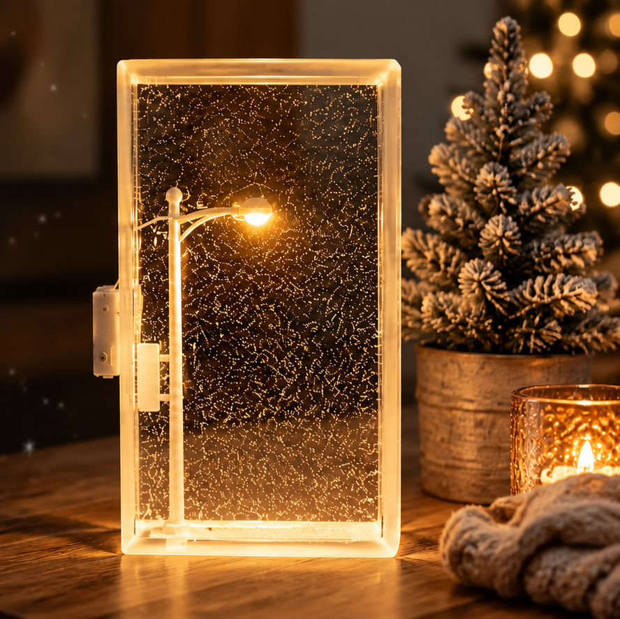 Snowfall Night Lamp- Snowy Street Scene Decor Light
